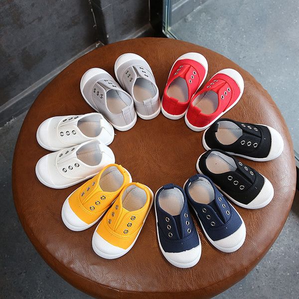 

children shoes girls boys candy color toddler canvas first walkers comfor kid casual sneakers 1 3y 220525, Black;red