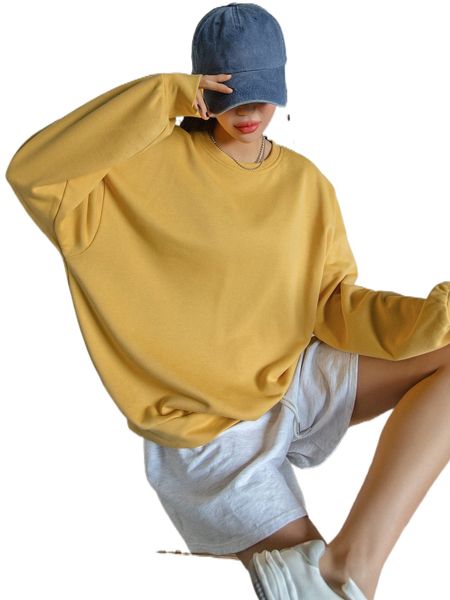 

dazy solid drop shoulder pullover b2os#, Black
