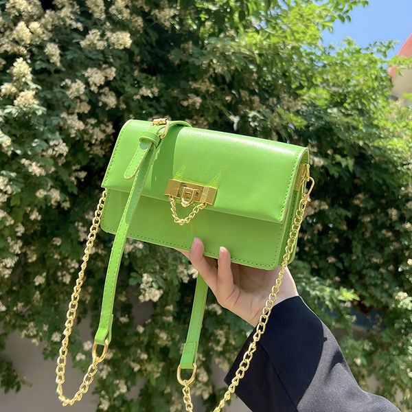 

designer small square bag candy colors high-texture purse chain one-shoulder bag for lady in pu with simple and fashion style