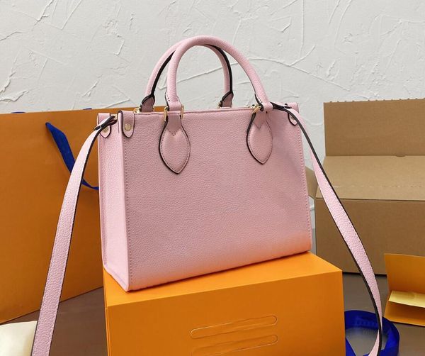 

mini onthego luxurys designers bags womens handbags flower bag ladies casual tote genuine leather shoulder bags female purse handbag 25cm