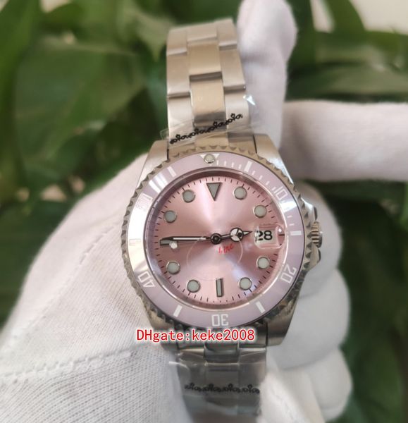 

excellent fashion watch sub 116610 36mm pink dial ceramic bezel stainless steel luminescent 2813 movement mechanical automatic ladies women&, Slivery;brown