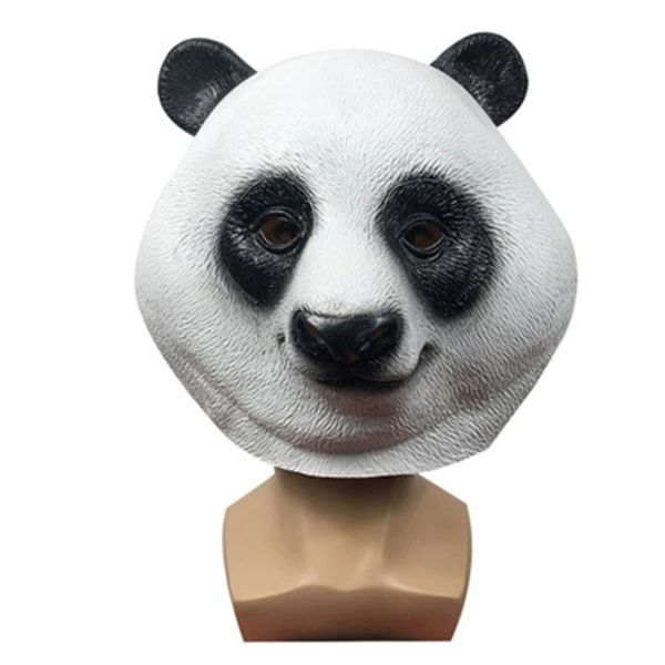 Partymasken Panda-Maske Panda und der kleine Maulwurf Cartoon-Masken Latex-Vollgesichts-Kopfbedeckung Bar Halloween-Party Live-Show Lustige Requisiten 220826