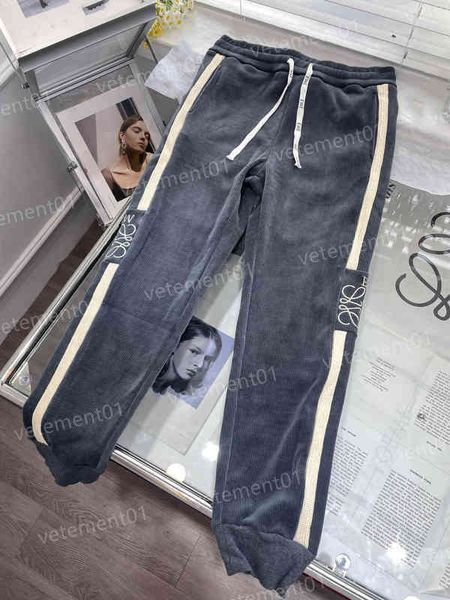 

designer women pants capris 2022aw corduroy embroidered cargo pants womens cloth women clothing, Black;white