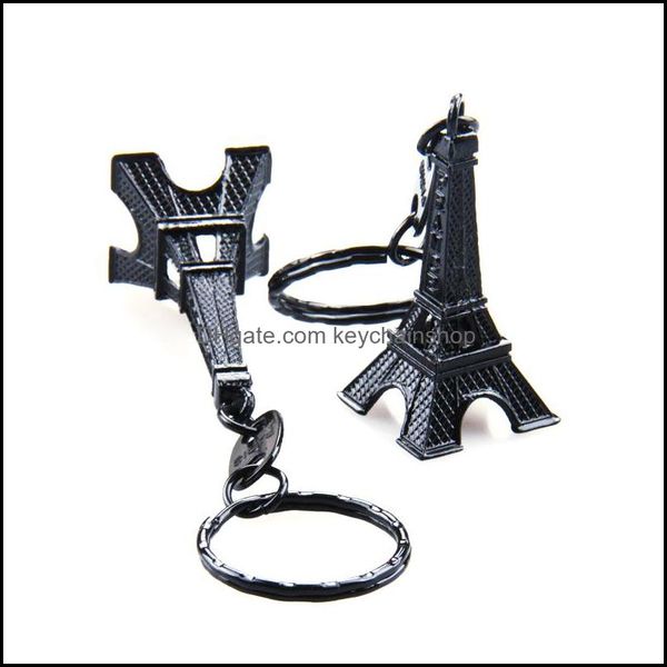 

key rings jewelry colorf vintage eiffel tower keychain / pendant ring gifts fashion wholesales gold sliver bronze drop delivery 2021 c9kwm, Slivery;golden