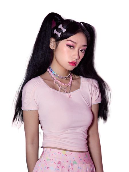 

romwe anime solid raglan sleeve tee m4od#, White