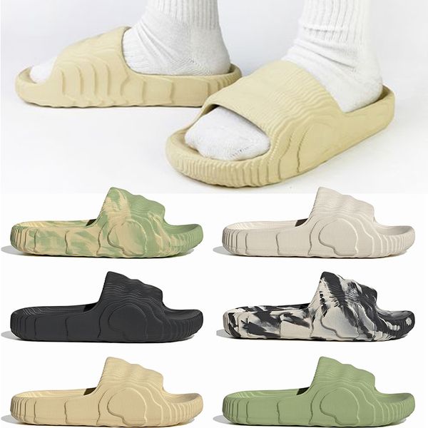 

adilette 22 slides slippers summer sandals designer mens women slide slipper black desert sand grey magic lime st foam rubber sandals beach
