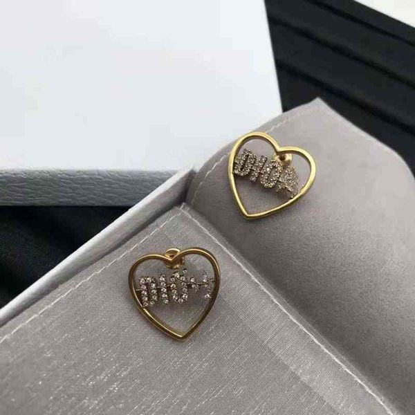 

earrings design autumn and winter love letter diamond for women simple personality earrings jewelry sale, Golden