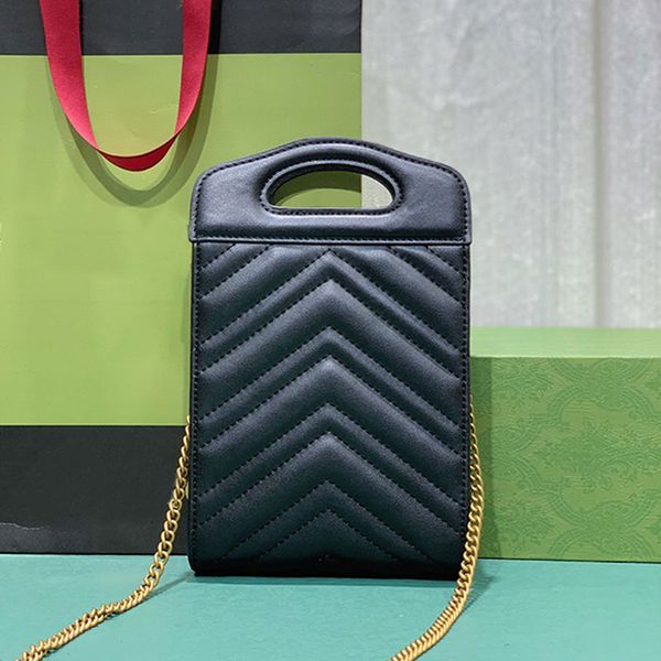 

chain shoulder bag cossbody bags mini handbag mobile phone purse fashion hardware accessories letter heart pattern genuine leather women wal