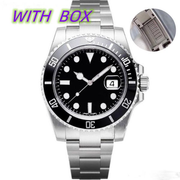 

2022 fashion men watch 40mm mechanical automatic watch ceramic bezel sapphire watche gliding clasp movement watches blue luminous wristwatch, Slivery;brown