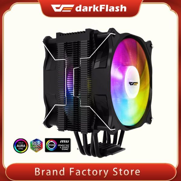 Вентиляторы охлаждения Darkflash 4 Heatpipes ARGB CPU Cooler Радиатор Silent PWM 4PIN 250 Вт для Intel LGA 1150 1151 1155 1200 1366 AMD AM4 Ventilado