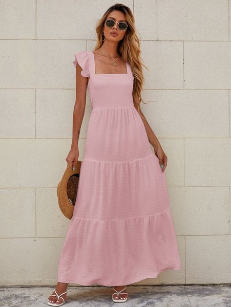 

tied open back swiss dot dress a4dq#, Black;gray