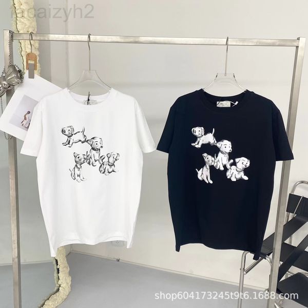 

women's hoodies & sweatshirts designer cel2022 spring and summer art print puppy t-shirt casual round neck loose short sleeve 34er, Black