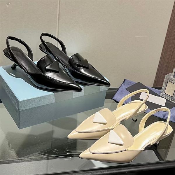 

spring and summer new special-shaped with versatile simple sandals pointed slingback womens shoes size 35-40, Black