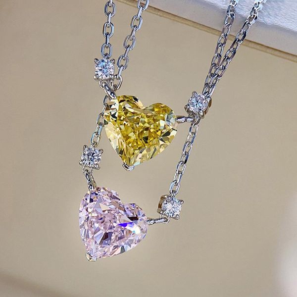 

pendant necklaces caoshi sweet temperament women's heart shaped necklace for women exquisite engagement jewelry selling accessories, Silver