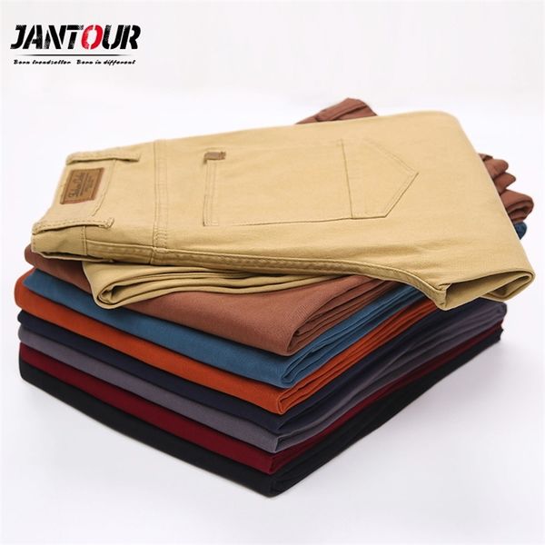 Jantour Spring Summer Summer Classic Elastic Men Fin Casual Pants Dress Mens Business Business Fit Jogger Stretch Long Troushers Male 201128