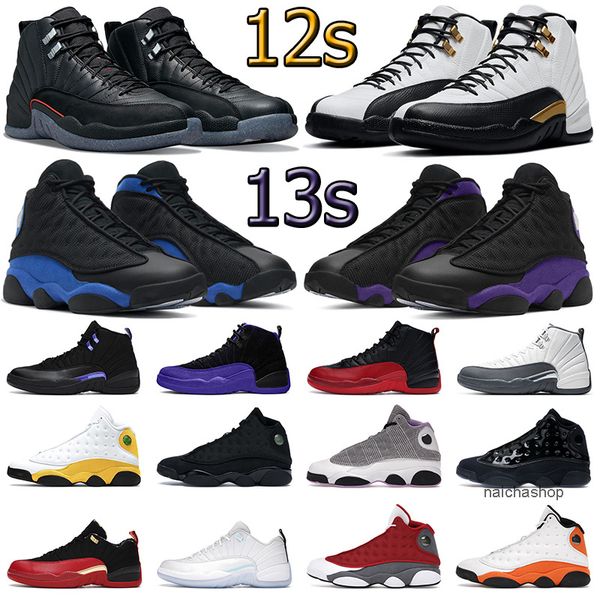 

2022 men basketball shoes 12s dark concord royalty taxi playoffs utility 13s red flint black cat houndstooth court purple mens women