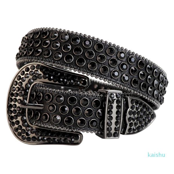

western cowboy bling swarovski crystal rhinestones belt studded leather belt removable buckle for women and men361f, Black;brown