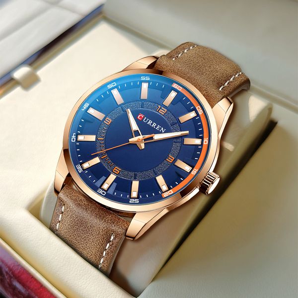 

curren fashion sport leather watches military waterproof chronograph luxury quartz watch mens casual male clock