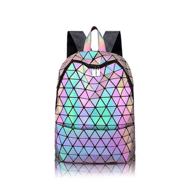 

lingge women's bag backpack fashion geometric laser bag backpack 220516