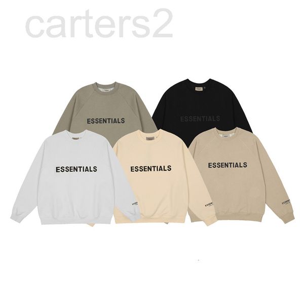 

men's hoodies & sweatshirts designer batch of fear god double thread essential round neck sweater fog back three-dimensional letter plu, Black