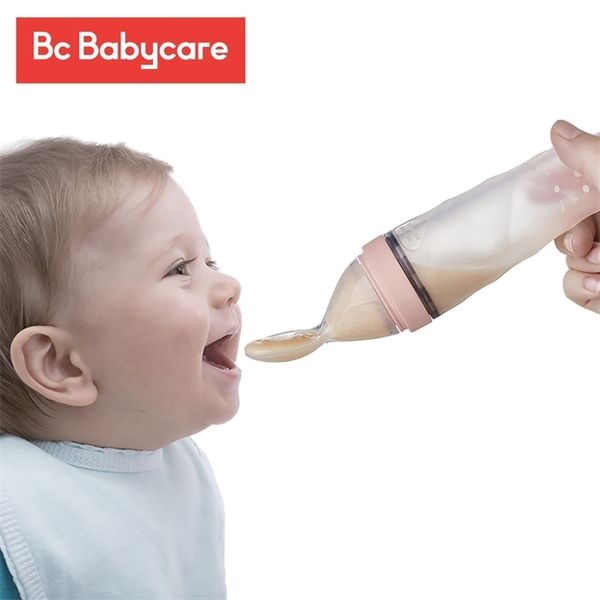 

bc babycare silicone baby squeezing feeding spoon infant food supplement bottle vegetable fruit rice cereal dropper feeder spoon 220525