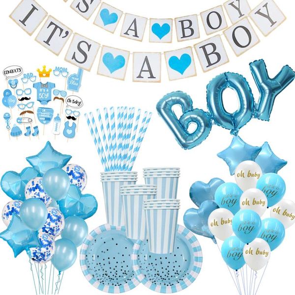 Decoração de festas chá de bebê menino garoto é uma faixa de balão sexo revelar infantil aniversário de aniversário oh giftSparty