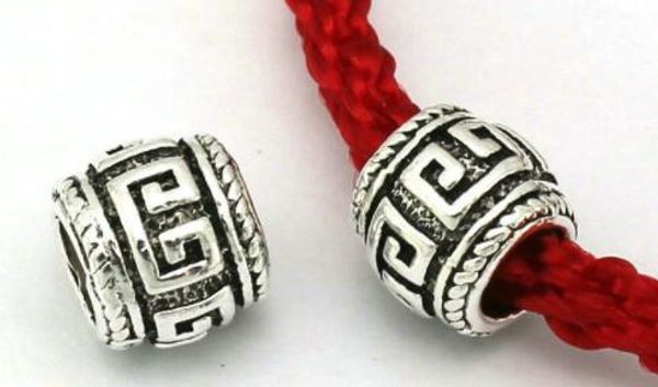 

big hole 10mm tibetan silver big hole bead antique loose bead spacer connectors for diy jewelry making bracelet wa4yw, Black