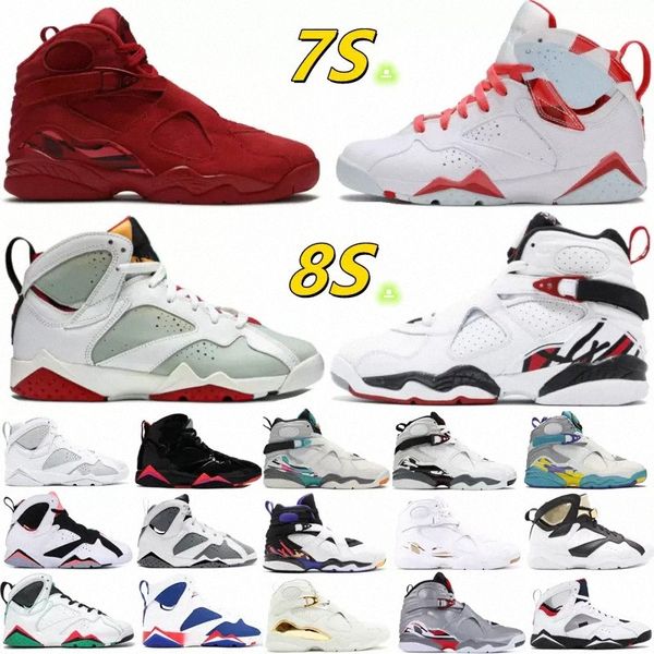 

boots 2022 men basketball shoes university blue  7s bordeaux unc dmp white barely rose 8 8s aqua quai 54 mint foam mens women sneakers gao, Black