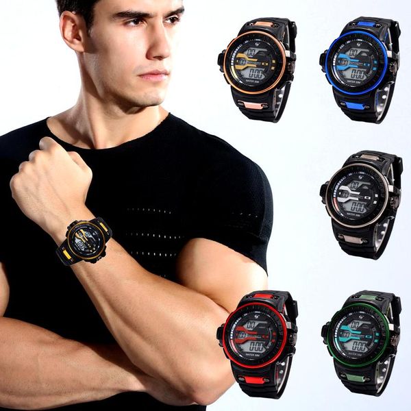 Orologi da polso Orologio da uomo Sensore luminoso semplice LED Orologio da polso elettronico digitale Orologi da corsa all'aperto Sport Impermeabile Relogio RelojWristwa