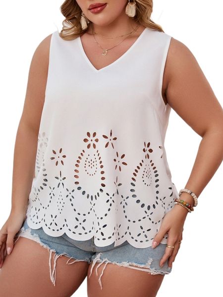 

plus solid scallop trim tank u4h8#, Black