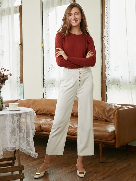 

motf premium 100% wool regular fit sweater l3rc#, White;black