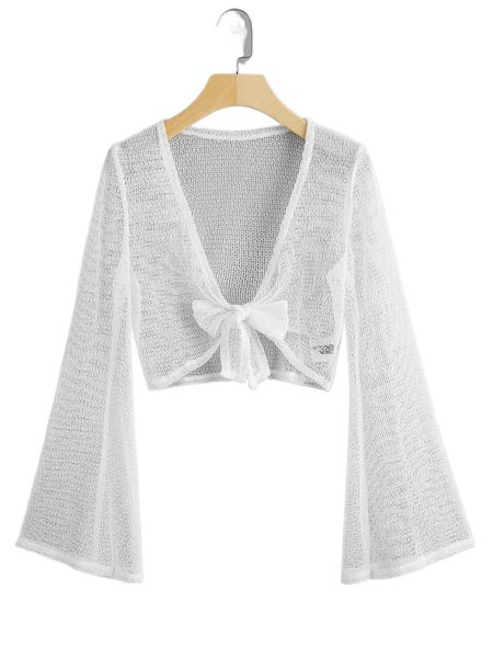 

plus tie front mesh kimono e6rk#, Black;gray