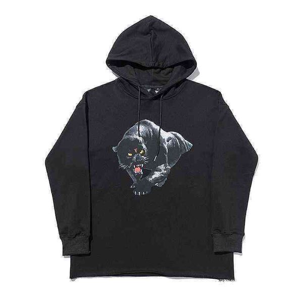 

european and american street letter printed large vlones hoodie men women lovers loose hip hopdfuo, Black