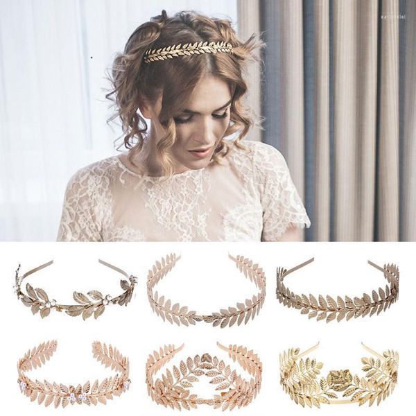 Clipes de cabelo Barrettes Fashion Retro Bands para Women Wedding Metal Gold Leaf Star Bands Meninas Acessórias da noiva Festa de Partida Earl22