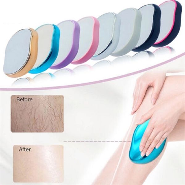 

reusable crystal eraser physical back hand leg removal tool glass hair remover for women men depilation 220708