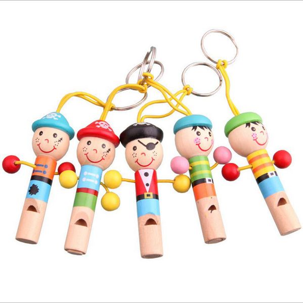 Kleine Piratenpfeife für Kinder, Holzpfeife, Cartoon-Pfeife, Spielzeug, Geschenk für Mädchen und Jungen, Musikspielzeug