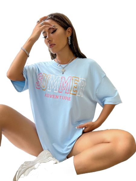 

letter graphic drop shoulder tee 11pd#, White