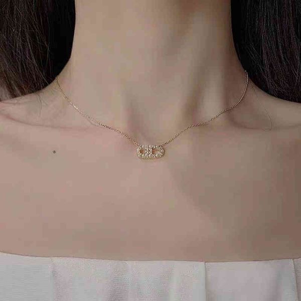 

d home letter necklace bracelet steel suit temperament style necklace neck chain same new style2022 brand luxury fashion design ladies jewel, Silver
