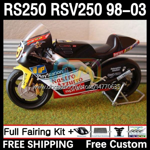 Karosserie- und Tankabdeckung für Aprilia RS-250 RSV RS 250 RSV-250 RS250 RR RS250R 98 99 00 01 02 03 4DH.4 RSV250 98-03 RSV250RR 1998 1999 2000 2001 2002 2003 Verkleidungsset gelb schwarz