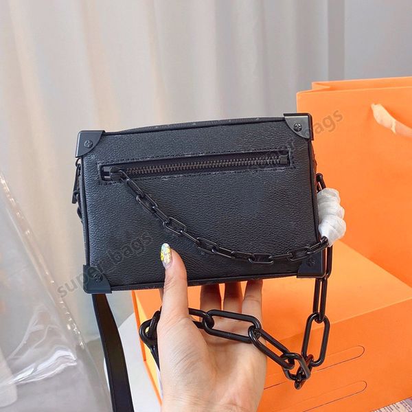 

designer mini soft trunk bags women handbag purse one shoulder crossbody chain bag genuine leather damier graphite tote size 18cm