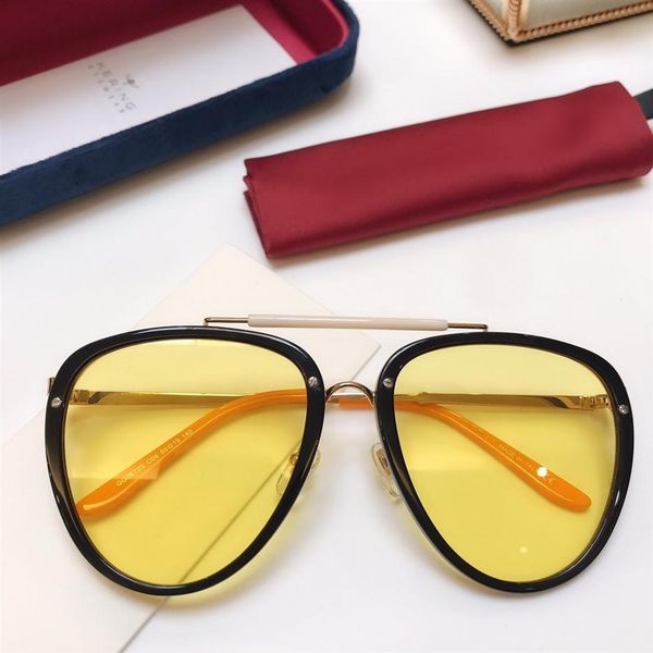 

popular 0672s designer sunglasses pilot summer style 0672 rectangle full oval frame uv protection glasses come 205k, White;black