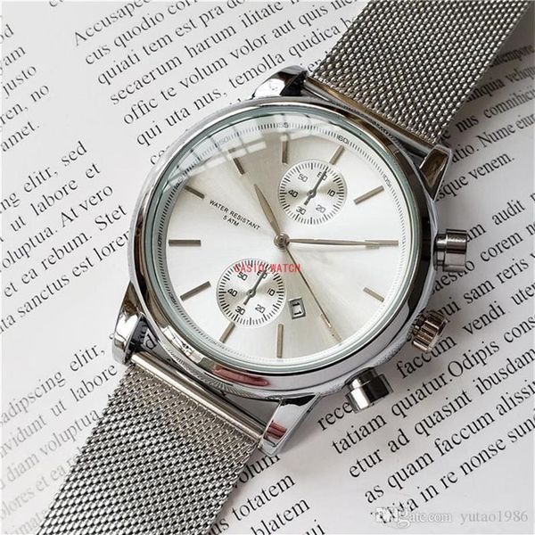 

2021 3a bos luxury mens watches 40mm quartz satch relogio fashion deisgner watches stainless steel wristwatches283q, Slivery;brown