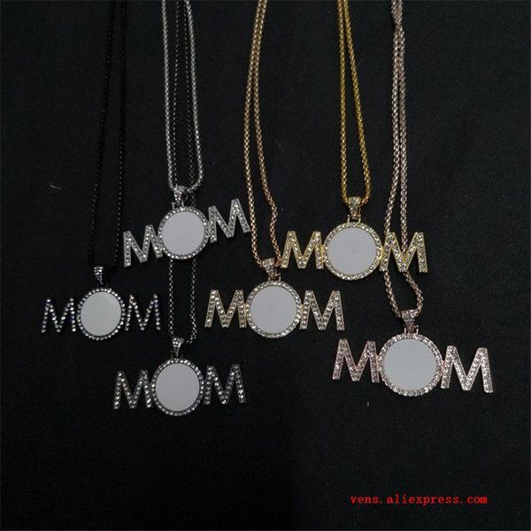 

pendant necklaces sublimation blank mom po pendants valentines day gift tranfer printing consumable 10pcs/lot, Silver