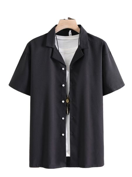 

men solid button up shirt without tee z6qj#, White;black