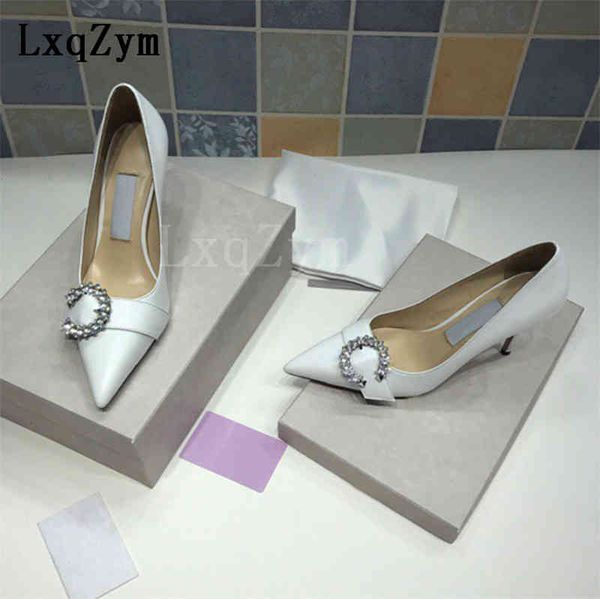 

sandals fairy style women shoes crystal buckle high heels summer stilettos female pointed toe sheepskin lady slingbackpumps, Black