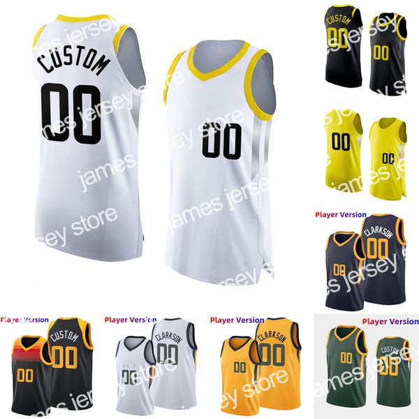 

new authentic player version basketball jerseys 45 donovan clarkson mitchell 24 walker kessler, Black;red