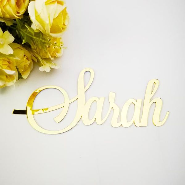 Outra festa de eventos fornece espelho personalizado de ouro rosa nome de bebê sinal decoração de parede de berçário personalizado preto casamento rústico batismo outro