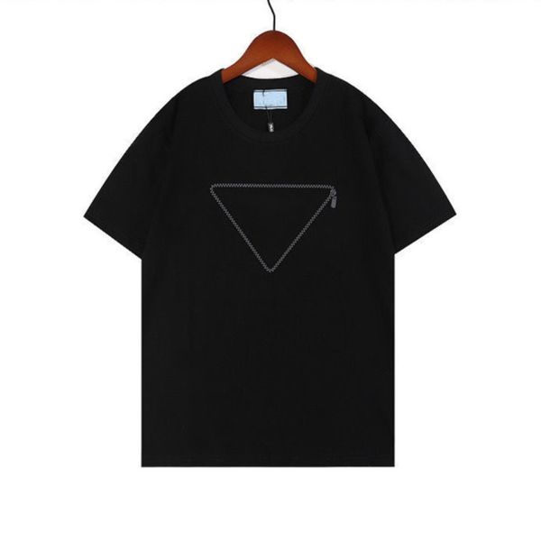 

designer mens t shirts luxury summer short sleeve men women tee classic brand p triangle t-shirts senior pure cotton size s-2xl tees klfb, White;black