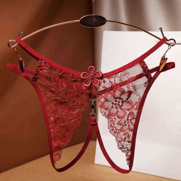 

women's briefs french embroidery mesh hollow out off thong low waist transparent t pants g-string thong briefs w220324, Red;black
