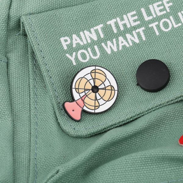 

european electric fan globe cowboy brooch summer student alloy no.1 clothes collar badge bag backpack sweater skirt lapel pin clothing acces, Gray